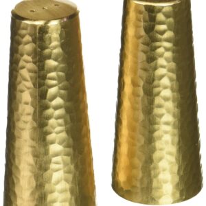 Matte Gold Two Tone salt-and-pepper-mills, 3.2" Tall, Matte Gold Two Tone