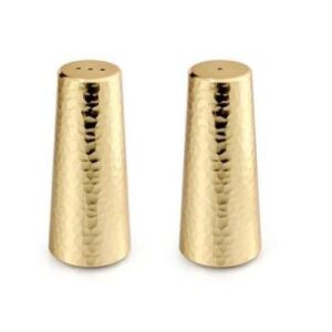 Matte Gold Two Tone salt-and-pepper-mills, 3.2" Tall, Matte Gold Two Tone