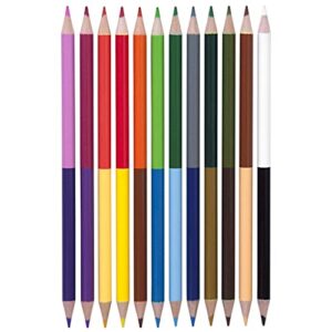 yoobi double-ended colored pencils | multicolor | 12pk | school, home, office use