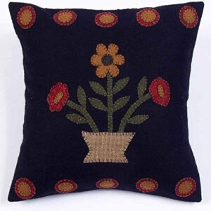 home collection by raghu blooms black pillow, 14" x 14"