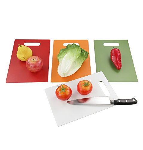 Nicesh Plastic Cutting Board Set - Thin, 11.8" x 7.8", set of 4