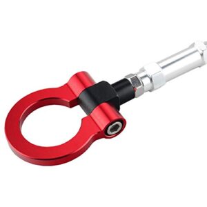 dewhel jdm front tow hook towing eye loop bracket ring racing auto aluminum compatible with volkswagen golf mk6 2010-2014 (red-golf gti)