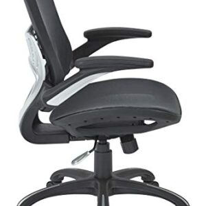 Office Star Riley Ventilated Manager's Office Desk Chair with Breathable Mesh Seat and Back, Black Base with Black