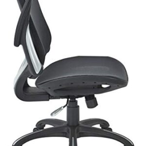 Office Star Riley Ventilated Manager's Office Desk Chair with Breathable Mesh Seat and Back, Black Base with Black