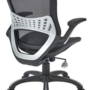 Office Star Riley Ventilated Manager's Office Desk Chair with Breathable Mesh Seat and Back, Black Base with Black