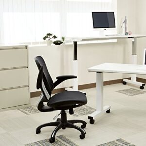 Office Star Riley Ventilated Manager's Office Desk Chair with Breathable Mesh Seat and Back, Black Base with Black