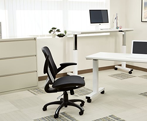 Office Star Riley Ventilated Manager's Office Desk Chair with Breathable Mesh Seat and Back, Black Base with Black