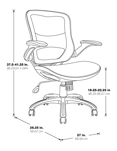 Office Star Riley Ventilated Manager's Office Desk Chair with Breathable Mesh Seat and Back, Black Base with Black