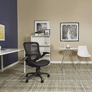 Office Star Riley Ventilated Manager's Office Desk Chair with Breathable Mesh Seat and Back, Black Base with Black