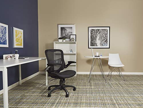 Office Star Riley Ventilated Manager's Office Desk Chair with Breathable Mesh Seat and Back, Black Base with Black