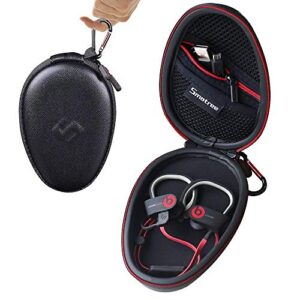 smatree charging case compatible for powerbeats 2, powerbeats 3, bose soundsport, sony wi-c300 headphones - hard shell storage travel bag