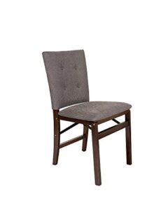 meco stakmore parson’s folding chair espresso finish, 20.25d x 17.5w x 33.875h in (set of 2)