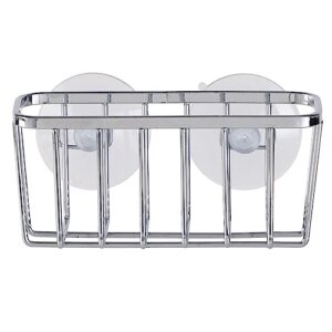 Kitchen Details Suction Cup Mount Sponge Holder | Sink Organizer | Compact Basket | Self-Draining | Chrome