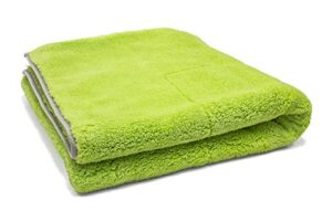 autofiber [motherfluffer xl] soft and plush car drying towel 22"x22" (green)