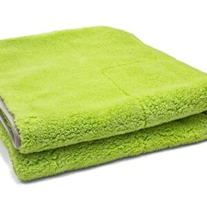 Autofiber [Motherfluffer XL] Soft and Plush Car Drying Towel 22"x22" (Green)