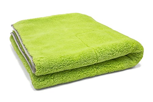 Autofiber [Motherfluffer XL] Soft and Plush Car Drying Towel 22"x22" (Green)