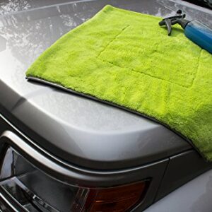 Autofiber [Motherfluffer XL] Soft and Plush Car Drying Towel 22"x22" (Green)