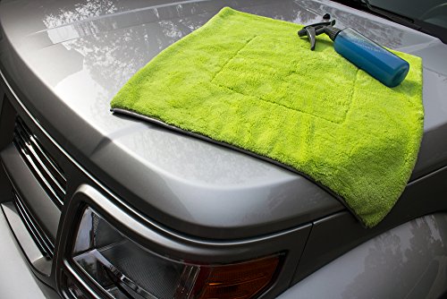 Autofiber [Motherfluffer XL] Soft and Plush Car Drying Towel 22"x22" (Green)