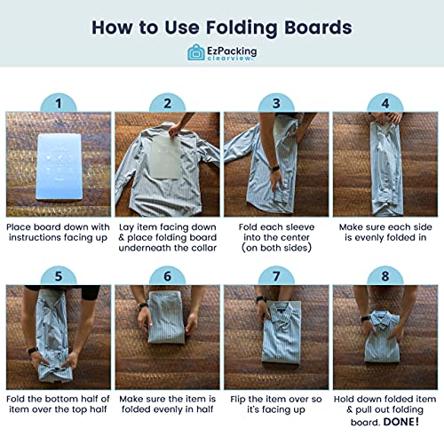 Laundry Folding Boards for Clothing & Garments Set of 3 / For Adults & Kids/Perfect for T-Shirts, Dress Shirts & Sweaters/Folding Helper Tool in Small, Medium & Large/For Travel, Home or Retail