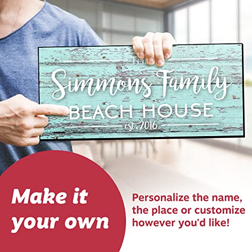Pattern Pop Personalized Mint Rustic Wood Plank Look Beach House Key Hanger