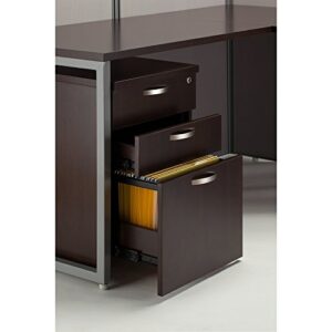 Bush Business Furniture Easy Office 3 Drawer Mobile File Cabinet, Legal, Mocha Cherry