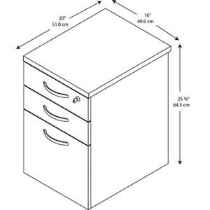 Bush Business Furniture Easy Office 3 Drawer Mobile File Cabinet, Legal, Mocha Cherry