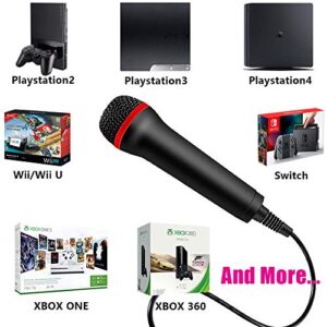 TPFOON 4M 13FT Wired USB Microphone for Rock Band, Guitar Hero, Let's Sing - Compatible with Sony PS2, PS3, PS4, PS5, Nintendo Switch, Wii, Wii U, Microsoft Xbox 360, Xbox One and PC