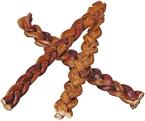 Pawstruck 12" Braided Bully Sticks for Dog, Pet Food, Beef Flavor, Natural Bulk Dog Dental Treats & Healthy Chews, Chemical Free, 12 inch Best Low Odor Pizzle Stix (5 Stick(s)), 1.08 Pounds