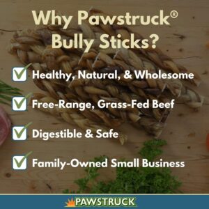 Pawstruck 12" Braided Bully Sticks for Dog, Pet Food, Beef Flavor, Natural Bulk Dog Dental Treats & Healthy Chews, Chemical Free, 12 inch Best Low Odor Pizzle Stix (5 Stick(s)), 1.08 Pounds