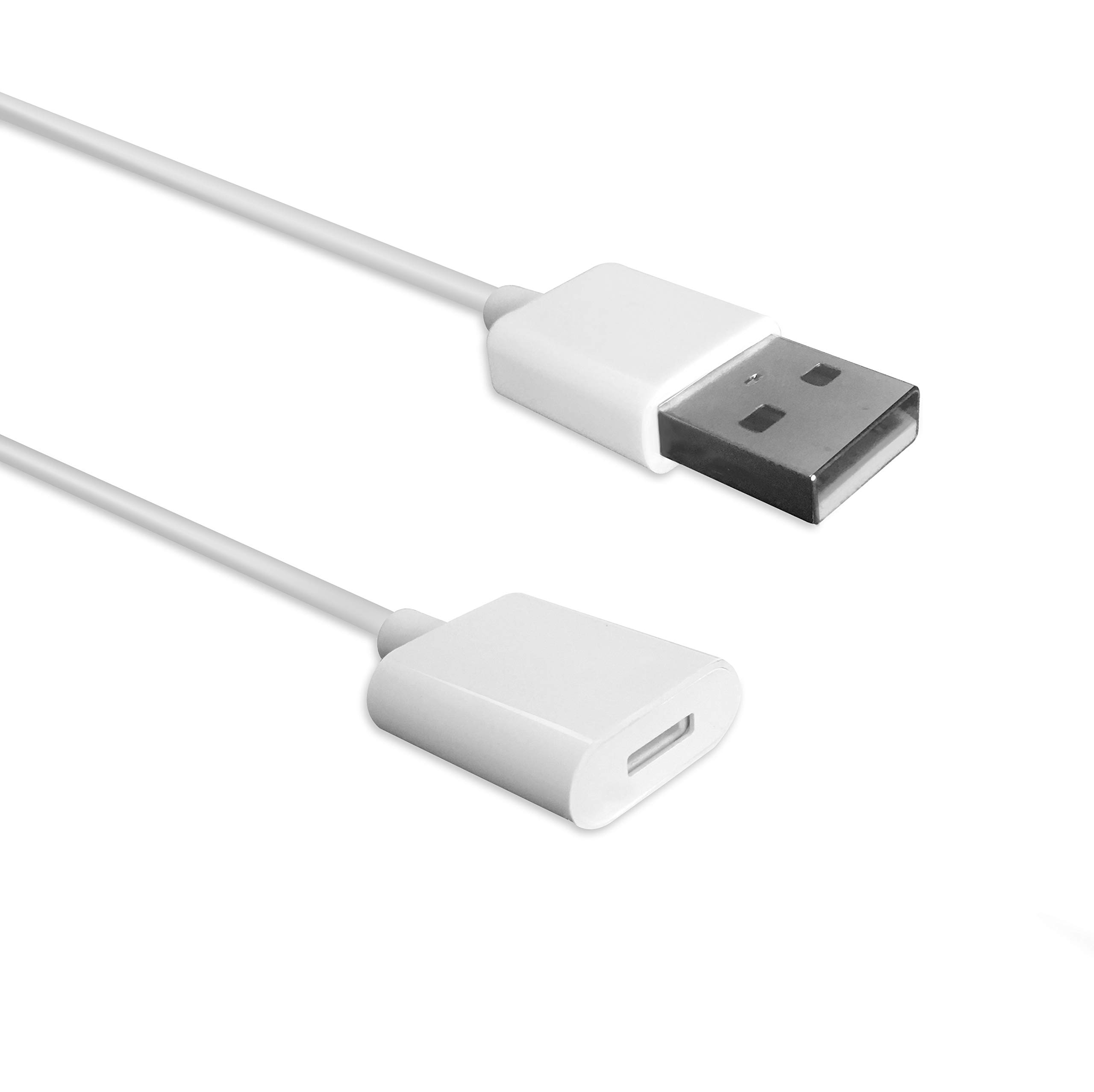 TechMatte Charging Adapter Electronic Cable Compatible with Apple Pencil 1st Generation, Male to Female Flexible Connector, Laptop (White-3 Feet)