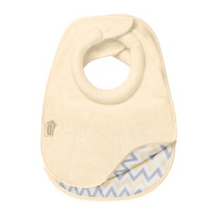 tommee tippee closer to nature comfi-neck baby bib with padded collar, reversible – cream chevron, 2 count