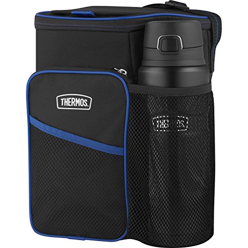 Thermos Lunch Cooler and King Stainless Bottle Combination Set, Black