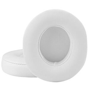 geekria quickfit replacement ear pads for beats solo2.0 (b0534) on-ear headphones earpads, headset ear cushion repair parts (white)