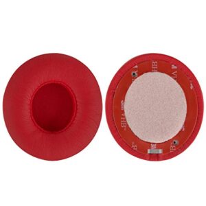 Geekria QuickFit Replacement Ear Pads for Beats Solo2 Wireless, Solo2.0 Wireless (B0534) On-Ear Headphones Earpads, Headset Ear Cushion Repair Parts (Red)