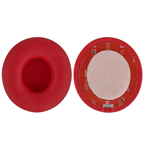 Geekria QuickFit Replacement Ear Pads for Beats Solo2 Wireless, Solo2.0 Wireless (B0534) On-Ear Headphones Earpads, Headset Ear Cushion Repair Parts (Red)