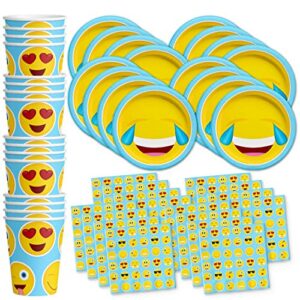emoji birthday party supplies set plates napkins cups tableware kit for 16