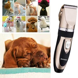 Sminiker Professional Rechargeable Cordless - Professional Pet Hair Clippers with Comb Guides for Dogs Cats Horses and Other House Animals Pet Grooming Kit