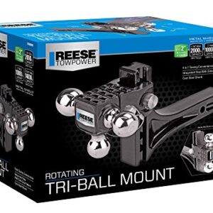 Reese Towpower 7068900 Rotating Tri-Ball/Step Mount, Black