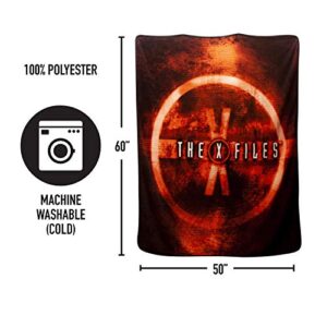 X Files Merchandise | X-Files Logo Lightweight Fleece Blanket | 50 x 60 Inches