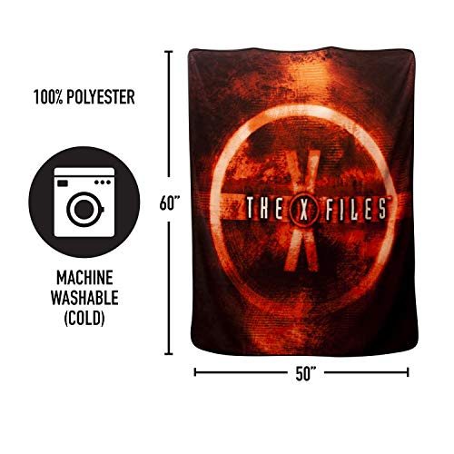 X Files Merchandise | X-Files Logo Lightweight Fleece Blanket | 50 x 60 Inches