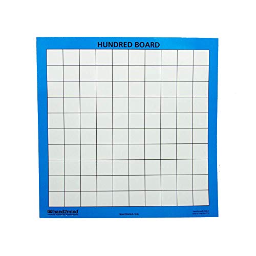 hand2mind Laminated Hundred Boards, 100 Chart for Classroom, Double Sided Number Charts for Classroom Wall, Teacher Supplies, Classroom Supplies, Dry Erase Poster, 100s Chart (Set of 10)