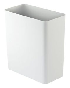 yamazaki gb-y wh tower square trash can, rectangular, white