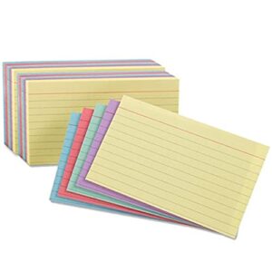 oxford index cards, assorted colors, 5 x 8, ruled, 2 pack of 100 cards