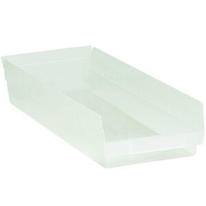 box usa bbinps123cl plastic shelf bins, 23 5/8" x 8 3/8" x 4", clear (pack of 6)