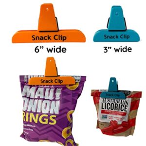 5pc ALAZCO Neon Colors Value Set Clips, 2 Large & 3 Small Bag Chips Clips Snack Bar Party Kitchen Pantry Sturdy Spring Clip