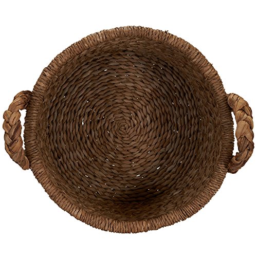 Household Essentials Large Wicker Floor Storage Basket with Braided Handle, Light Brown 19''x 25''