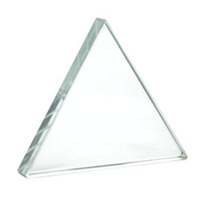 triangular equilateral refraction prism, 3" (75mm) sides, 0.35" (9mm) thick - high quality flint glass - excellent for physics experiments & photography - eisco labs