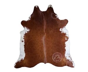 genuine brown cowhide rug 6 x 7-8 ft. 180 x 220 cm