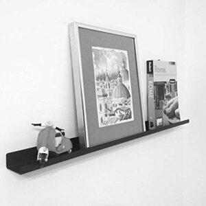 ULTRAledge 2'/24" Art Display/Picture Ledge/Floating Shelf, Metal, Modern (2" deep, Black)