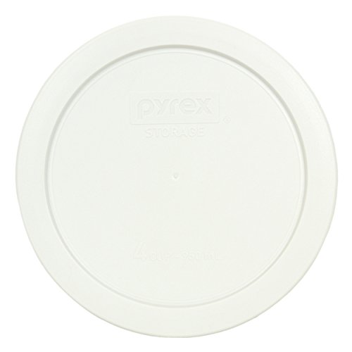 Pyrex (4) 7201 4-Cup Clear Glass Bowls & (4) 7201-PC 4-Cup White Plastic Storage Lids, Made in USA